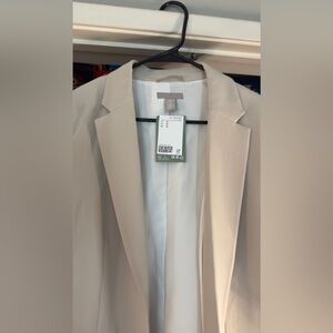 H&M Beige Gathered Sleeve Blazer - New with tags